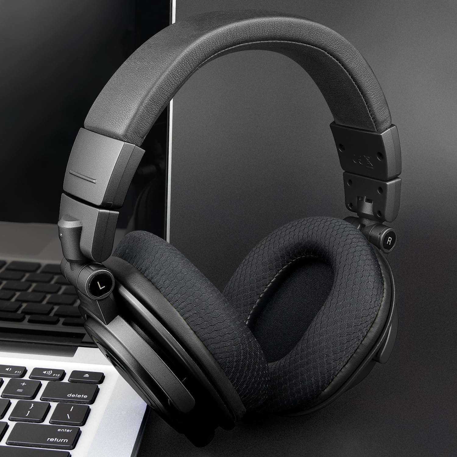 SOULWIT Earpads Replacement for Audio Technica ATH M50X M50XBT M50RD M40X M30X M20X MSR7 SX1 Monitor Headphones, Ear Pads Cushions with Durable Mesh Fabric, High-Density Foam - Black