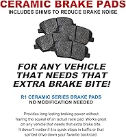Vista 7 de R1 Concepts Frenos traseros y rotores Kit de frenos de repuesto automotrices Juego de pastillas de freno y rotores semimetálicos traseros