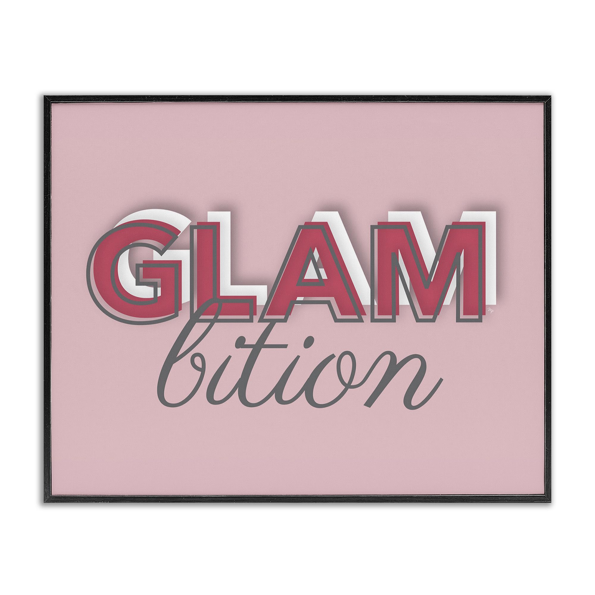 'Chic Glambition Typography Trendy Fashion Text'| Framed Giclee Art