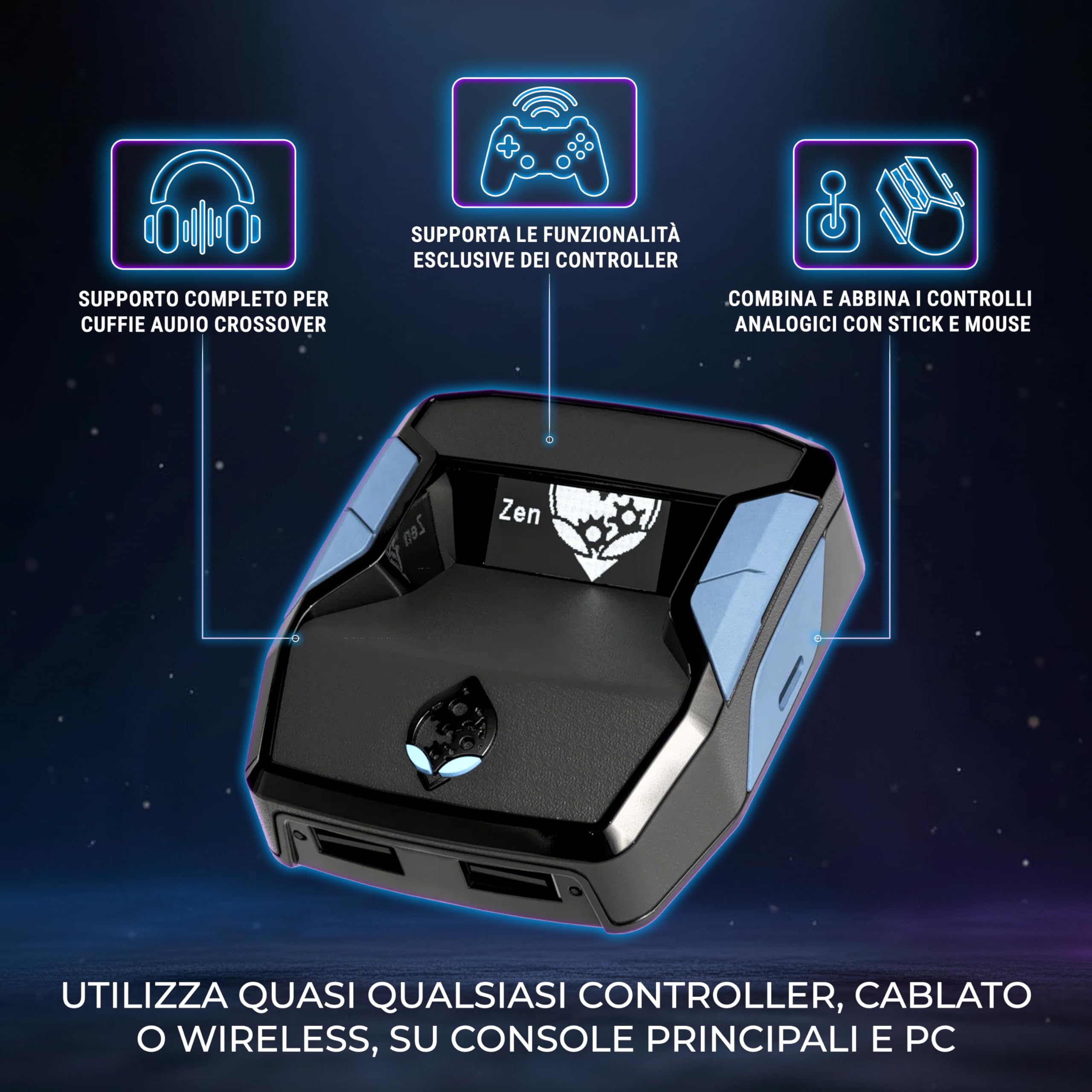 Collective Minds ‘Cronus Zen’ Adattatore per Controller per PS4, PS5, Xbox One, Xbox Series X|S, Switch e PC | Gioco Cross-Platform, Mods, Script e Supporto Tastiera/Mouse