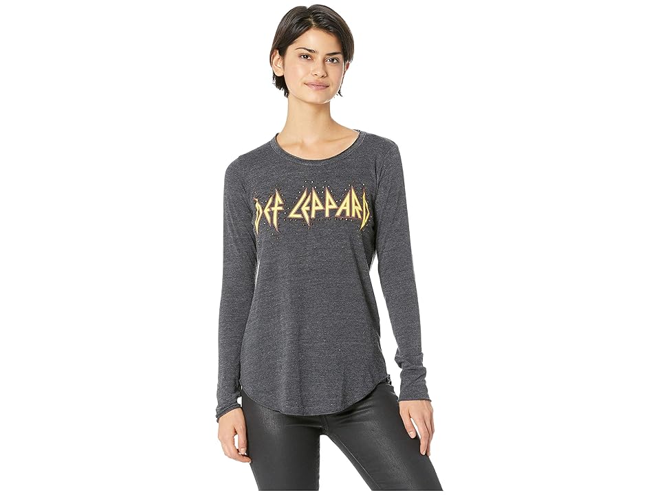 

Chaser Tri-Blend Jersey Long Sleeve Crew Neck Shirttail (Black) Women's Clothing