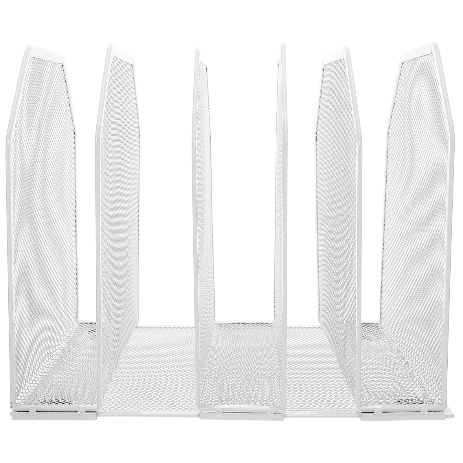 Toyvian Organizzatore da Scrivania in Metallo Bianco 5 Scomparti, Design Efficiente e Salvaspazio, per Casa e Ufficio Stile Minimalista