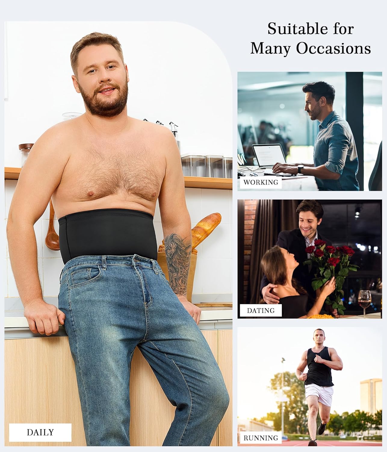 TAILONG Mens Shapewear Tummy Control - Compression Shorts Slimming Body Shaper Boxer Briefs Underwear - Image 6