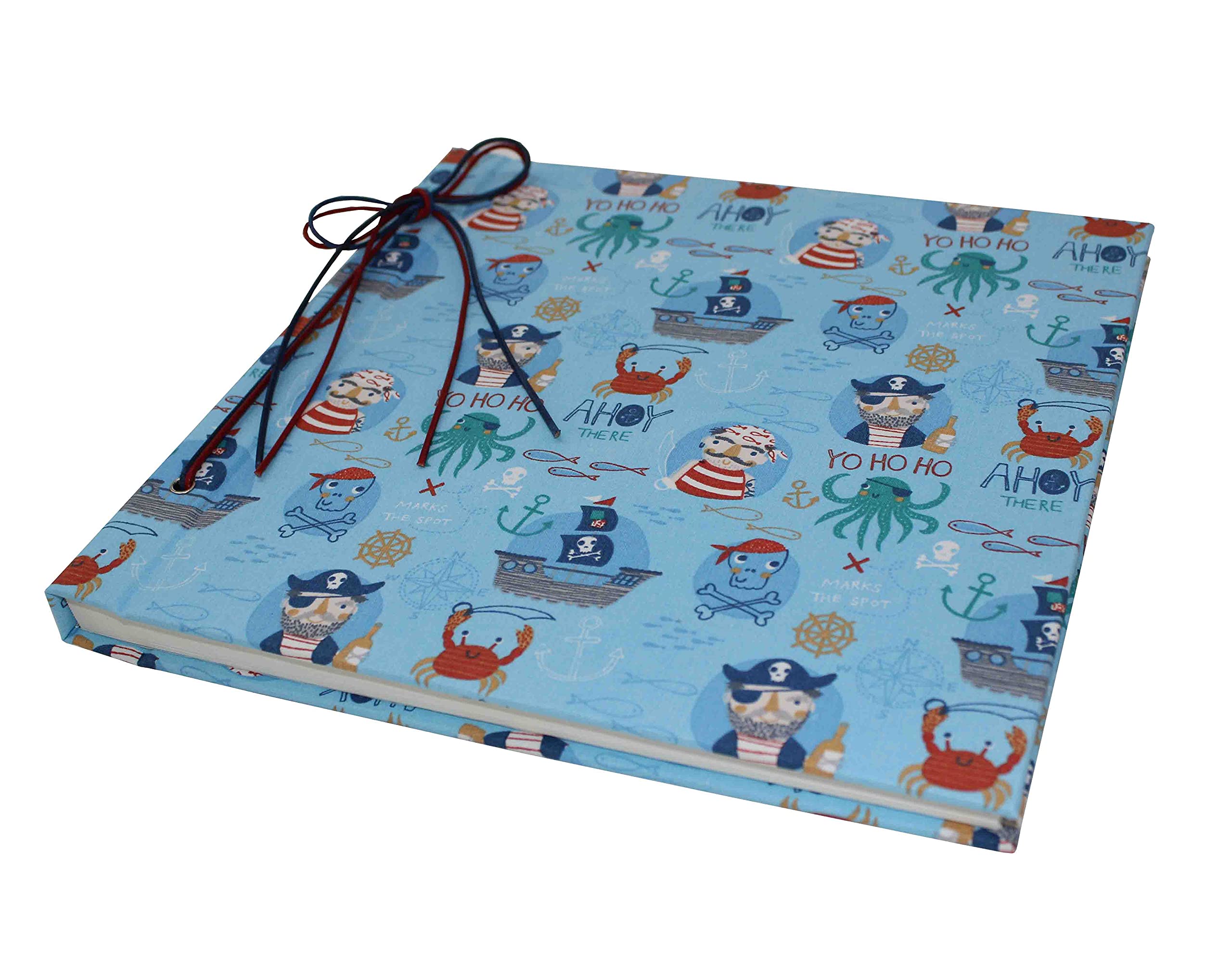 Álbum de fotos infantil Ahoi con cubierta de tela de algodón y cordón