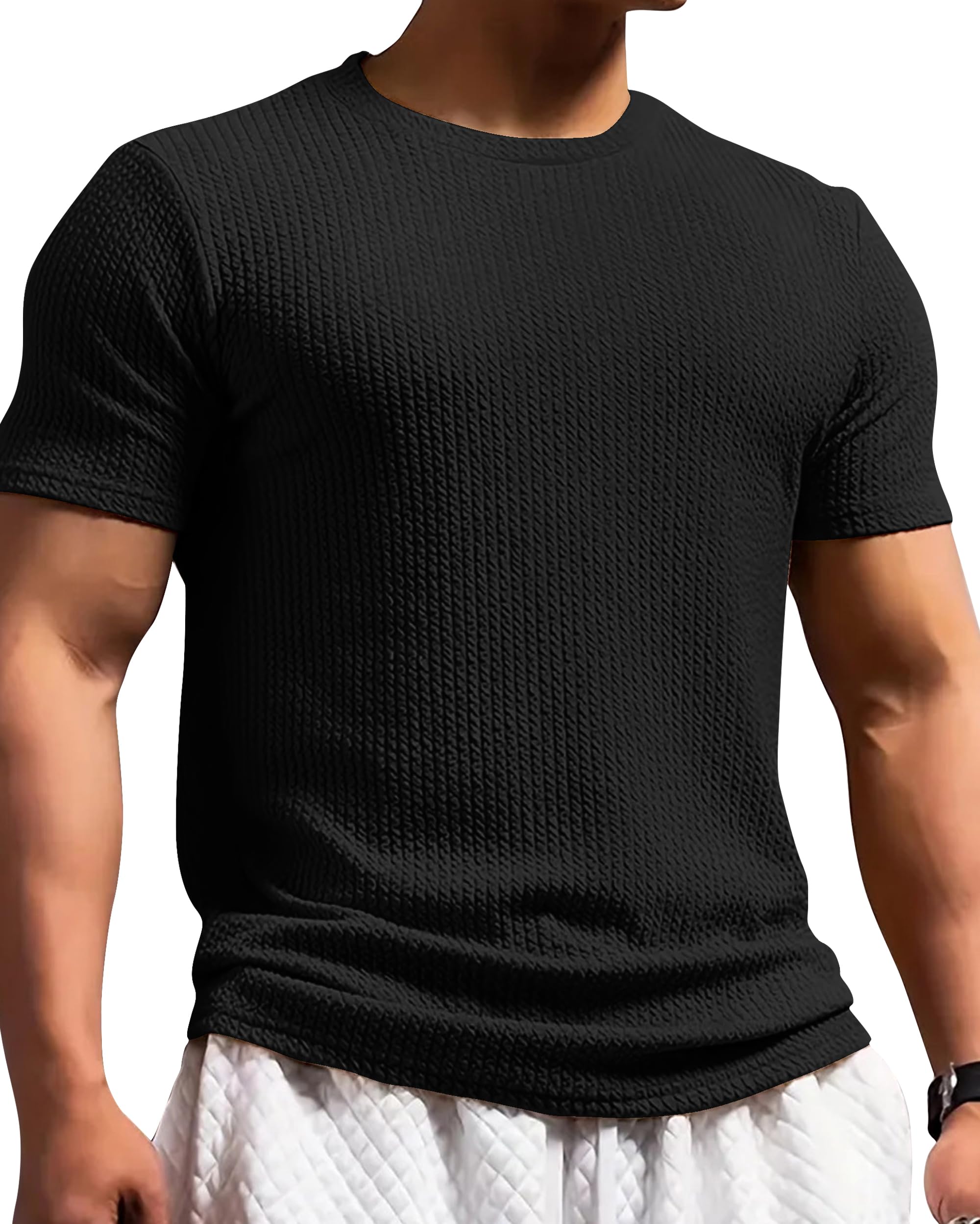 Cotton Blend Regular Fit Round Neck Plain Solid Full Sleeve T-Shirt for Men-&-Boys-image-5