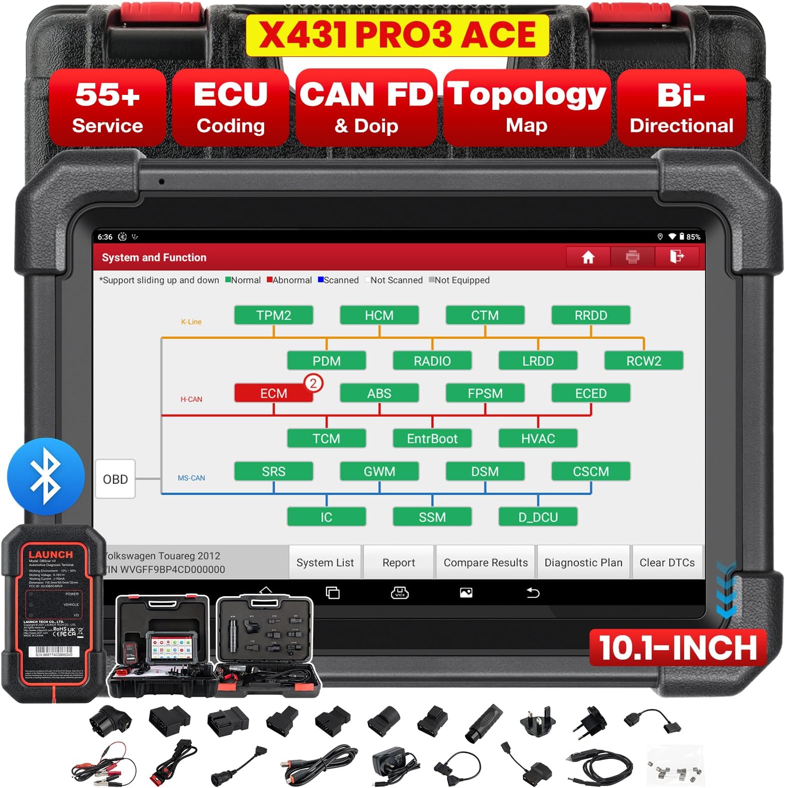 OBD2 Scanner X431 PRO3 ACE Diagnostic Tool with Bluetooth DBS car VII, Topology Mapping, Online Coding, CANFD&DoIP, 55+ Services, SGW Function, V.A.G. Guided Function
