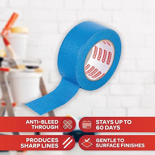 Miniatura 22 de XFasten Cinta azul profesional para pintores, multiuso, 3 pulgadas x 60 yardas, tecnología de línea de borde afilado, produce líneas afiladas