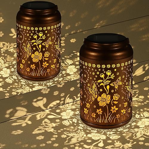 Miniatura 15 de Faroles solares impermeables para exteriores, decoración de hongos de abeja, regalos para mujeres, para la abuela, luces solares colgantes para