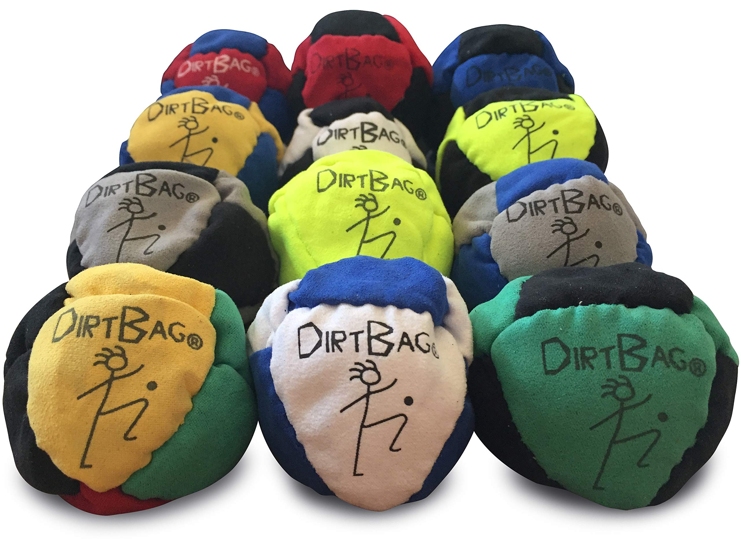 Dirtbag Footbag Sand-Filled Hacky Sack 12-Pack - Assorted Colors