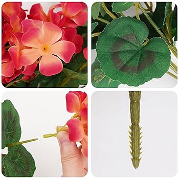 Amazon｜Dolicer 4個 10.2インチ ゼラニウムフラワーブッシュ