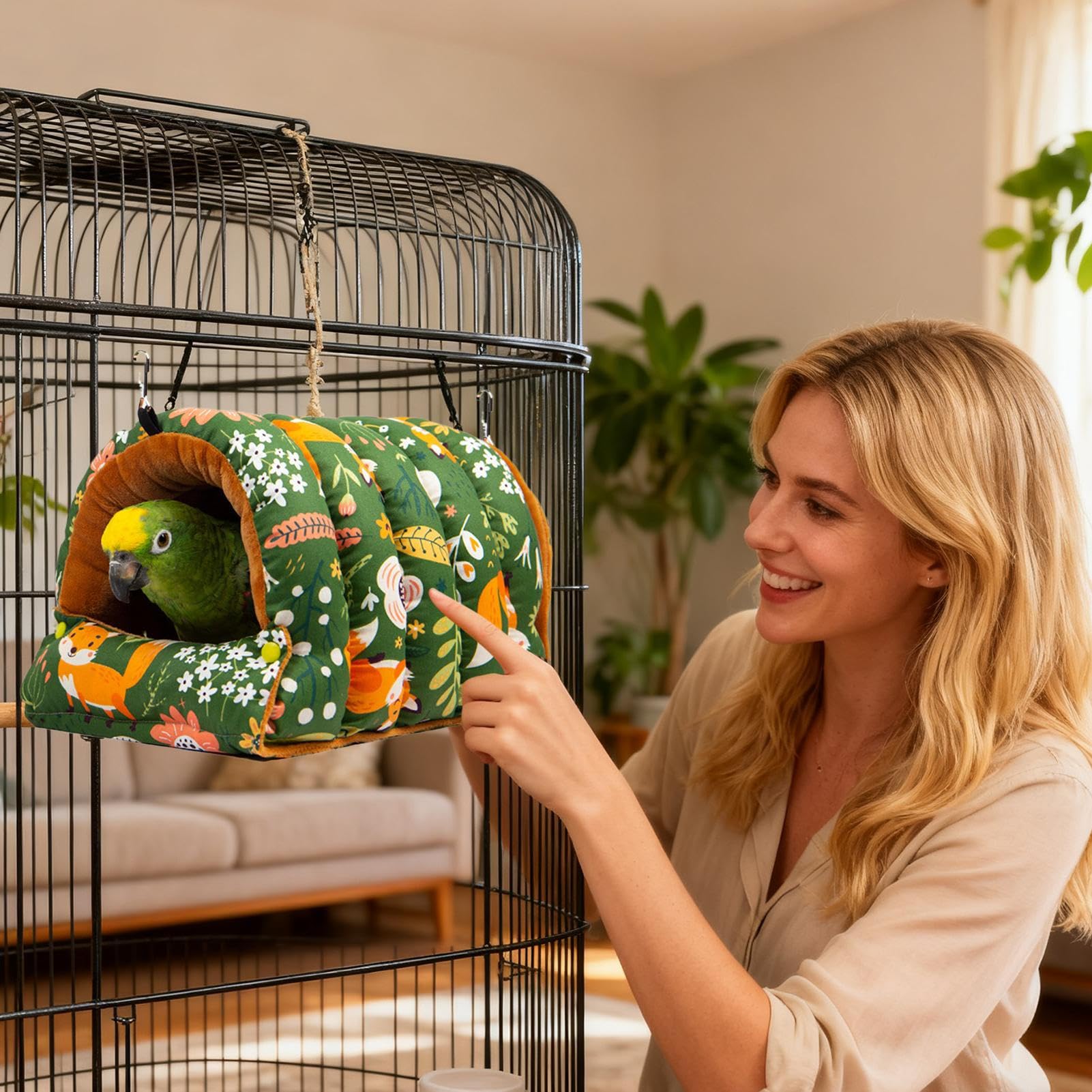 Nid Perruches Hamac Pliable Chaud et Doux | Lit Et Abri Pour Calopsitte Et Hamac Pour Perroquets Pour Calopsitte Canari Pinson Inséparable Intérieur Hiver Repos Sommeil