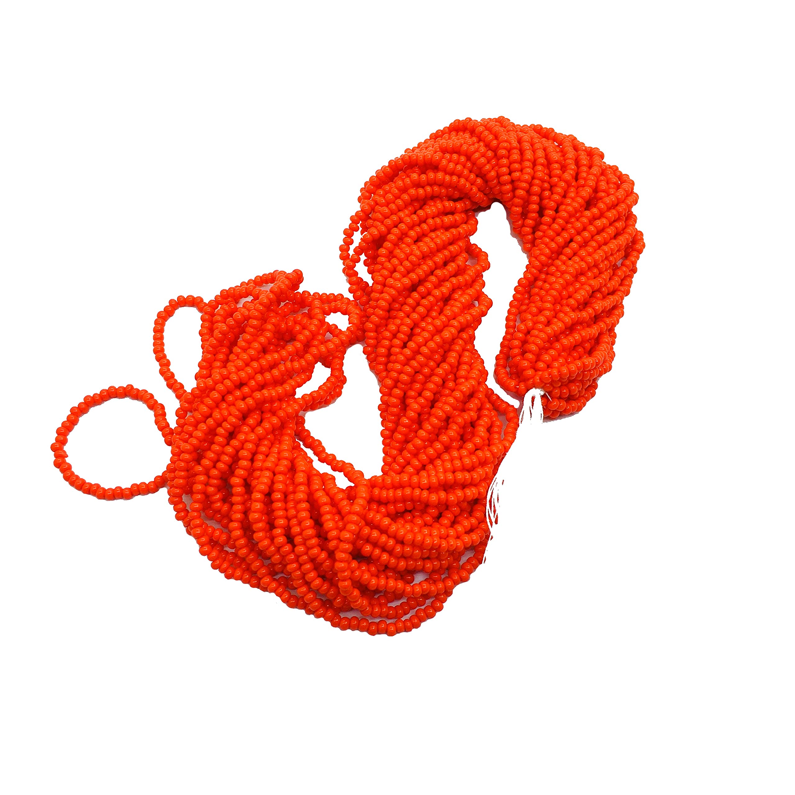 Perlin 2 mm Seed Beads Glass Beads Indian Seed Beads Pony Beads Preciosa Ornela Czech 9000 Pieces CZ 11/0 on Multiple Strands (Orange Opaque)