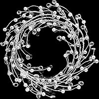Vista 6 de Guirnalda de Navidad Jishi de 6.1 m de cristal con diamantes, alambre de hielo transparente con cuentas para decoración de árbol de Navidad