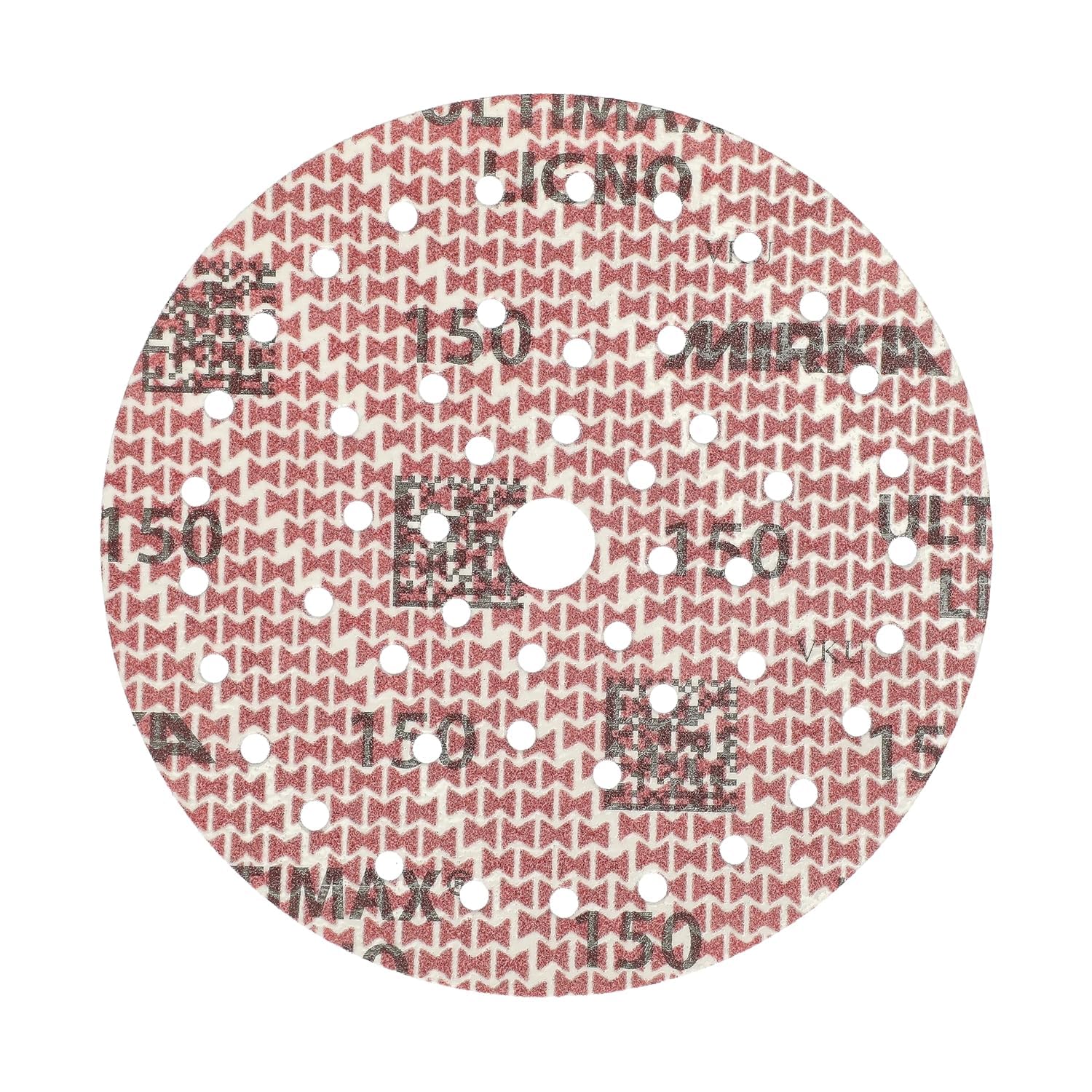 Mirka abrasive sheets Ultimax Ligno 125 mm rzep Multifit | Tarcze szlifierskie Mirka Ultimax Ligno 125 mm z ziarnem 150 do drewna wielootworowe rzep Multifit 100 sztuk