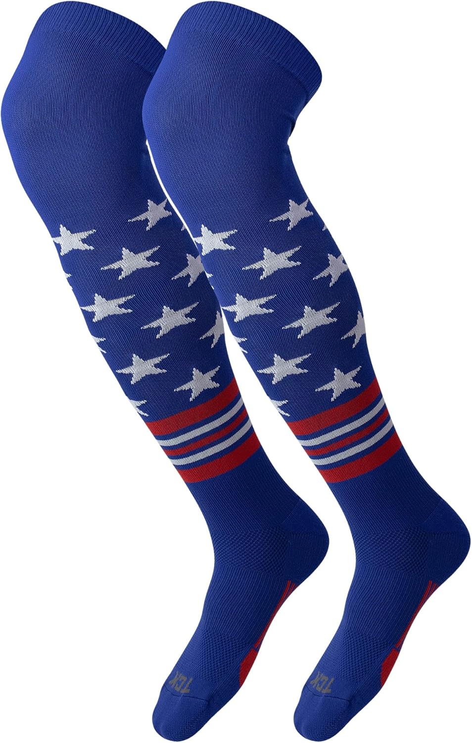 TCK Freedom Dugout OTK USA Made Baseball & Softball Socks - Stars and Stripes Patriotic Over the Knee Team Socks