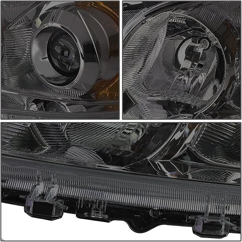 Miniatura 2 de Auto Dynasty Par de faros delanteros con diseño de esquina ámbar ahumada, estilo OE para faros delanteros compatibles con Rav4 XA30 09-12