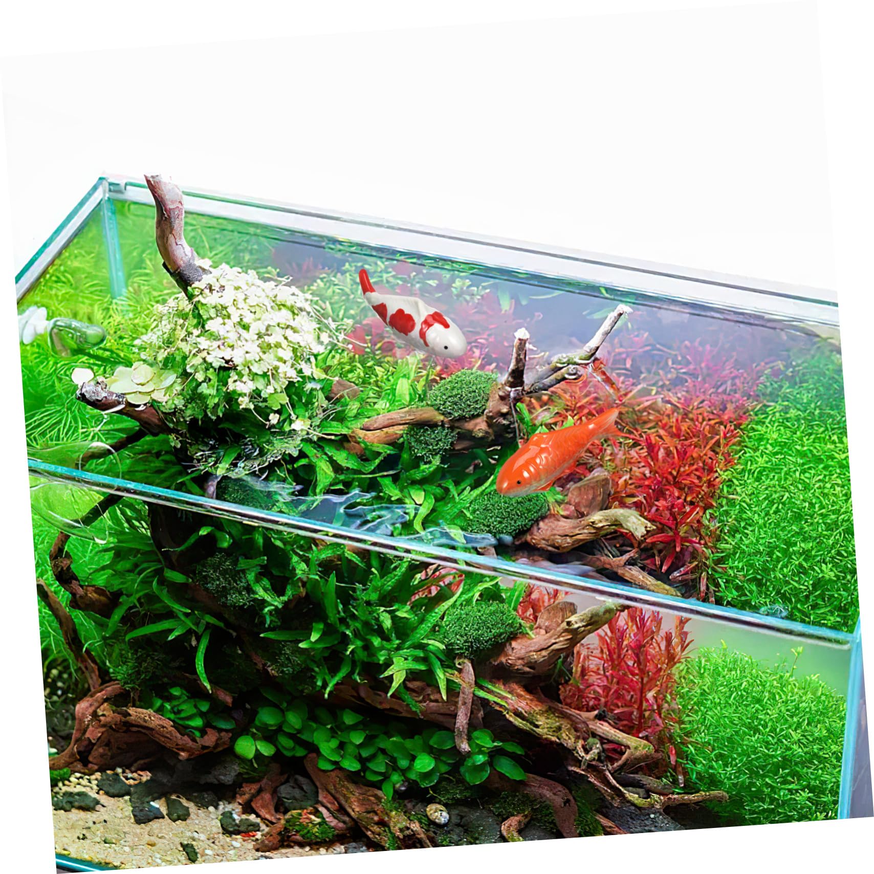 HEMOTON 10 Set Ornamenti di Pesce Sottomarino Roccioso Dell'acquario Assortito Mestiere Decorazione di Pesci Galleggianti per La Casa Acqua Dolce Pescare Oh Ceramica Arancia 2 Pezzi*10