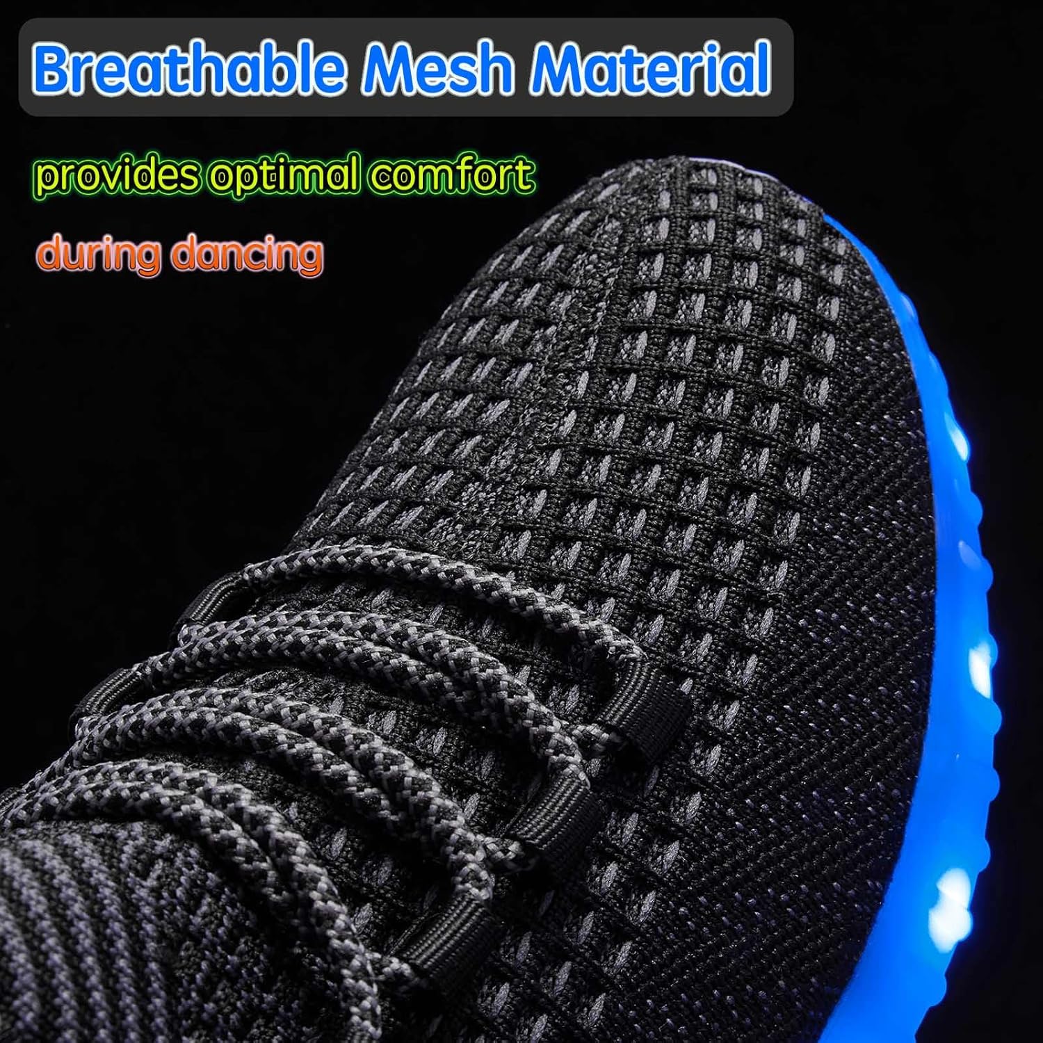 Light Up Shoes for Women Men, Unisex USB Charging LED Shoes Adult Halloween Mesh Upper Glowing Luminous Trainers Dancing Flashing Sneakers - Image 4