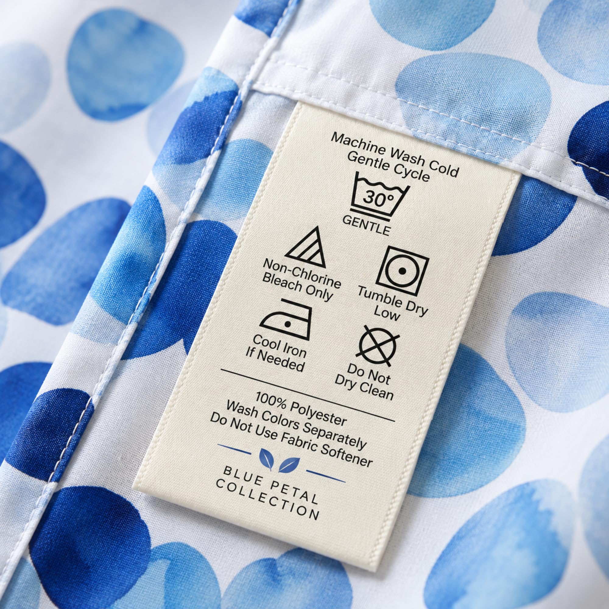 Blue Petal Shower Curtain - Waterproof & Stylish -5 Blue Petal Shower Curtain - Waterproof & Stylish -5