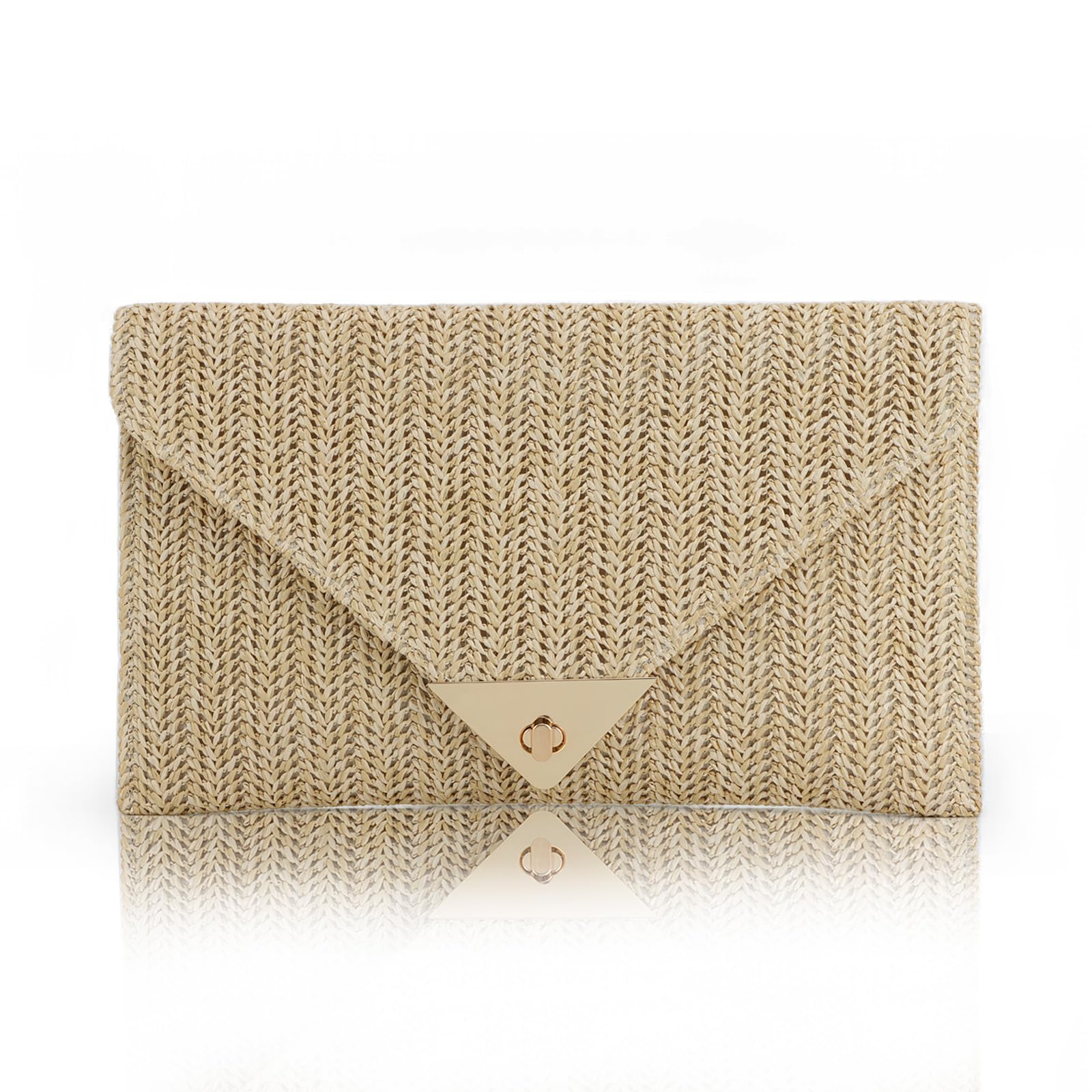 Jywmsc Bolsos de Paja para Mujeres, Bolsos de Playa de Verano, Bolsos de Mano de Sobre Tejido Crossbody Bolsa de Hombro