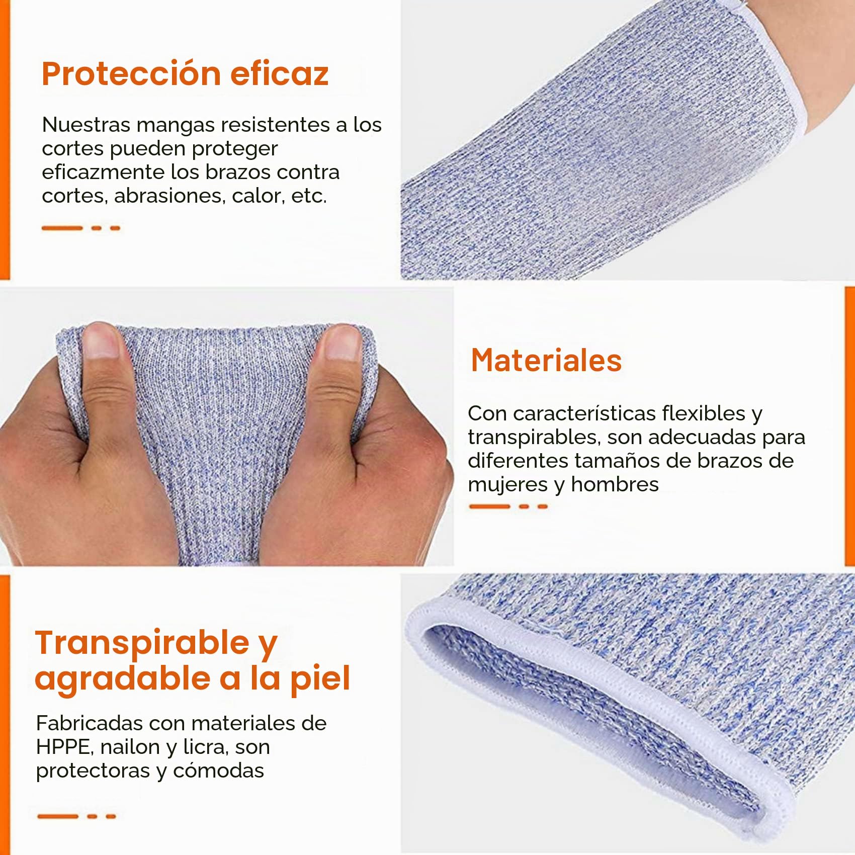 4 Pares Fundas Resistentes y Quemaduras Fundas Protectoras para Protectores de Antebrazo para Pieles Finas y Moretones