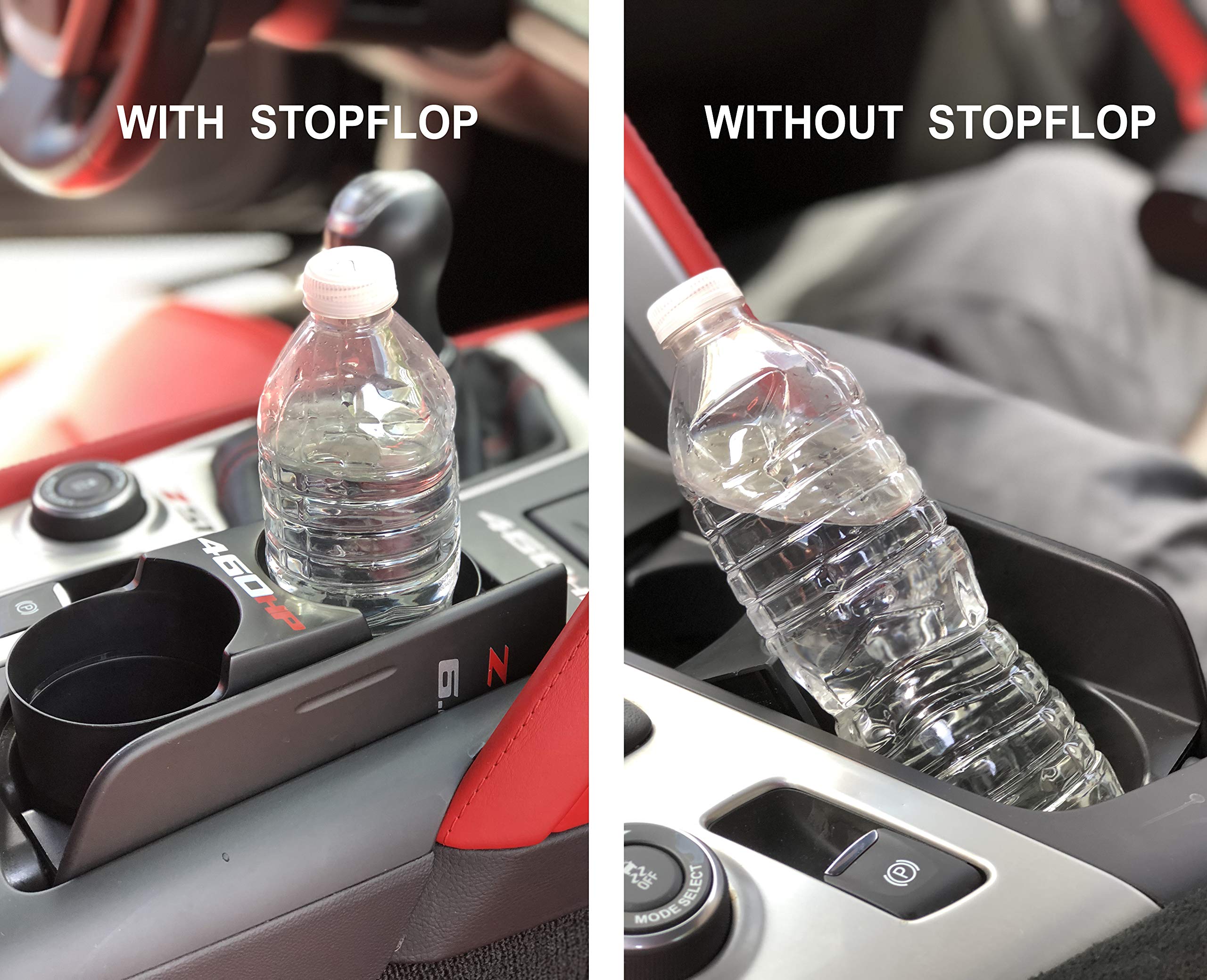 Stop Flop C7 Corvette Retractable Cup Holder, No Logo, New and Improved with Extra-Tough Locking Exterior secures Water Bottles and soda cans from Flopping Out