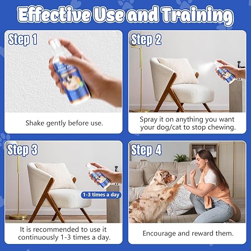 Miniatura 6 de 2 unidades de spray de manzana amarga para perros para dejar de masticar, sin masticar en aerosol para perros y gatos, protege muebles, zapatos,