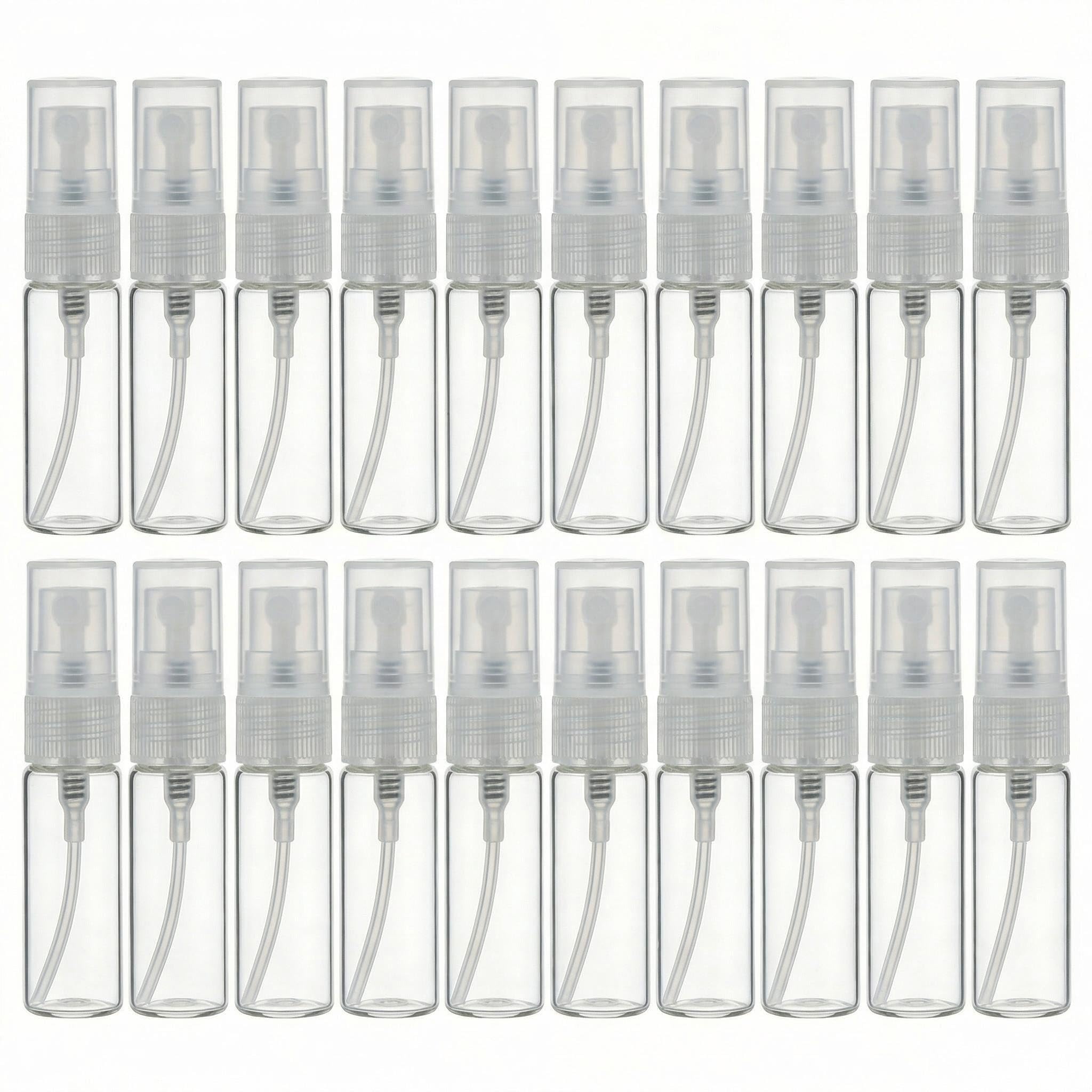 20Pcs Portable Clear 3ml Glass Atomizer Bottle Spray Refillable Perfume Empty Bottle for Travel Party Must Makeup Tool