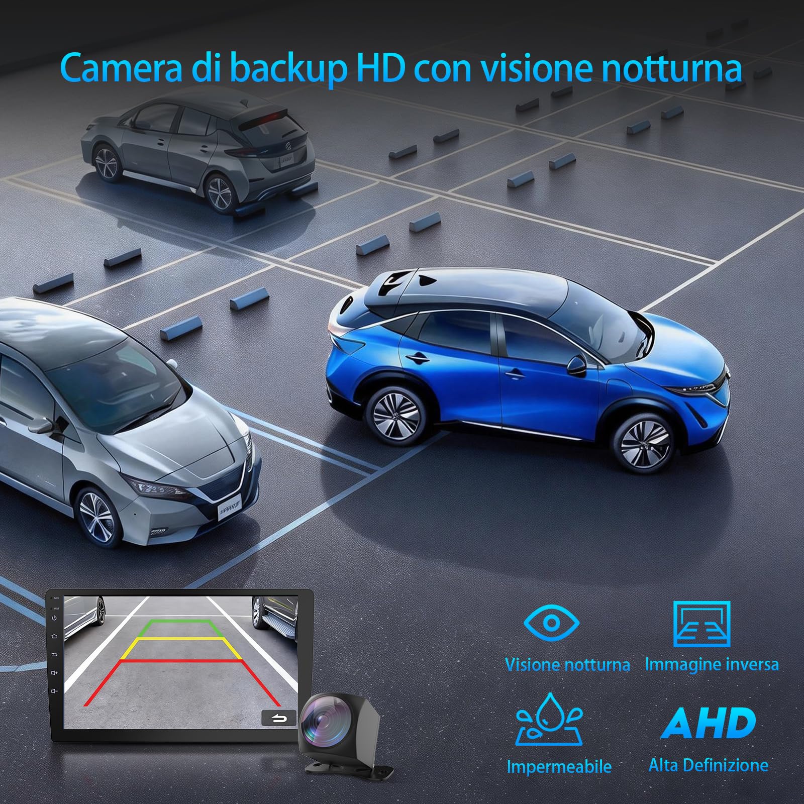 Haudio Autoradio 2 Din con Apple CarPlay e Android Auto, Schermo da 9 Pollici con Telecamera di Retromarcia HD, Navigazione Bluetooth,Controllo Vocale,Mirror Link, FM/AM/AUX per Tutti i Veicoli 2+64GB