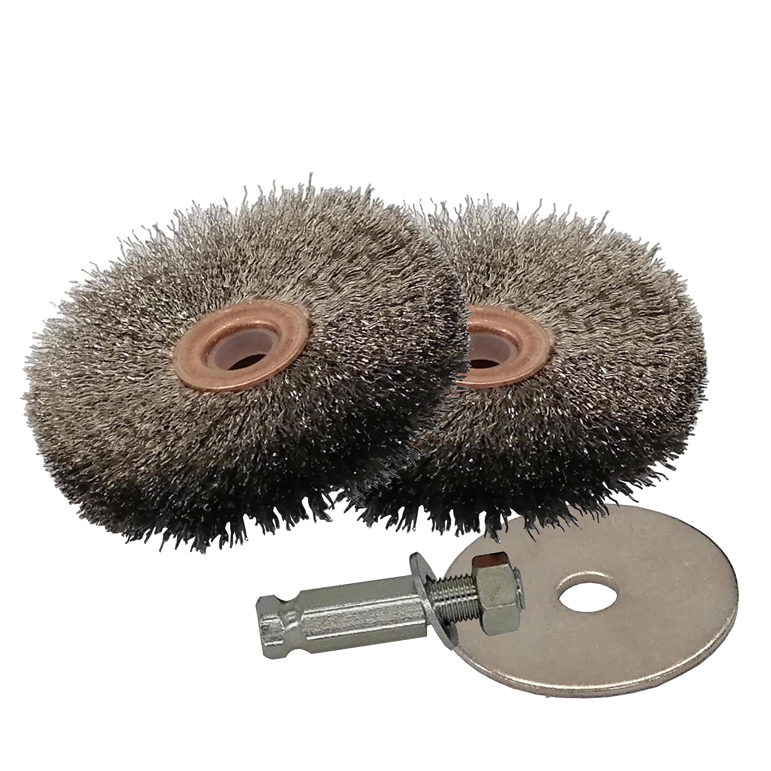 Wire Brush Kit 3" Heavy Duty Wire Brush Kit - 2 Pack with Universal Adapter Rust Removal, Wood Sanding & Metal Polishing – 75mm Diameter(BT-M08