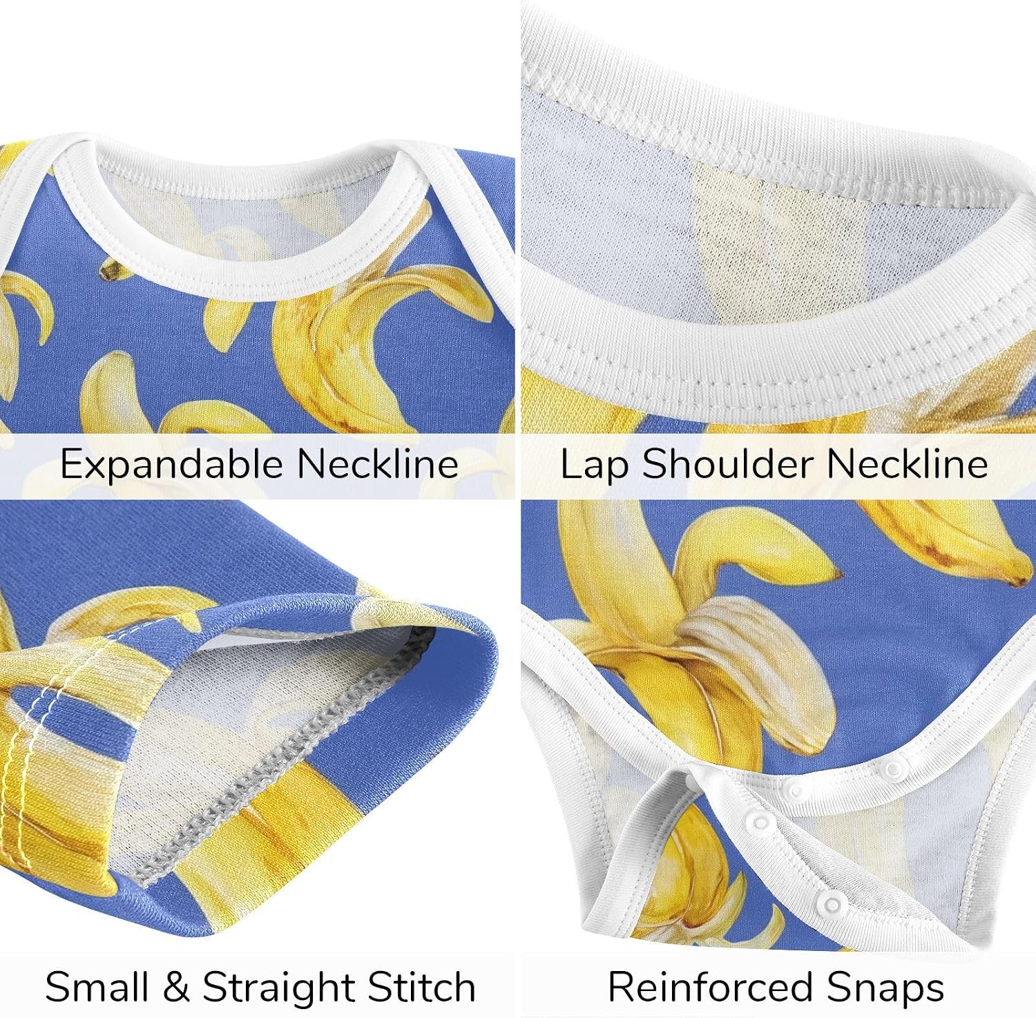 vvfelixl Baby Clothes Bananas with Peel Baby Bodysuits Set Unisex Short Sleeve Babys Pants Sets 0-3M