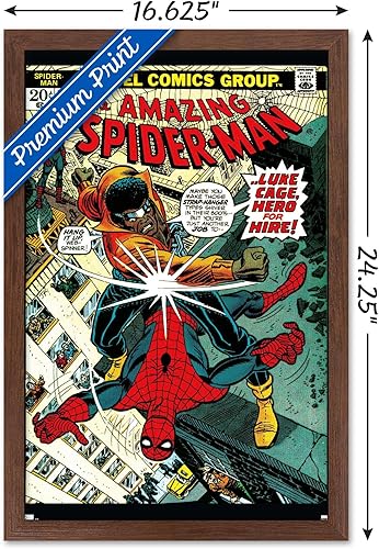 Miniatura 3 de Trends International Marvel Comics - Amazing Spider-Man 123 - Póster de pared 14725 x 22375 pulgadas versión enmarcada de caoba