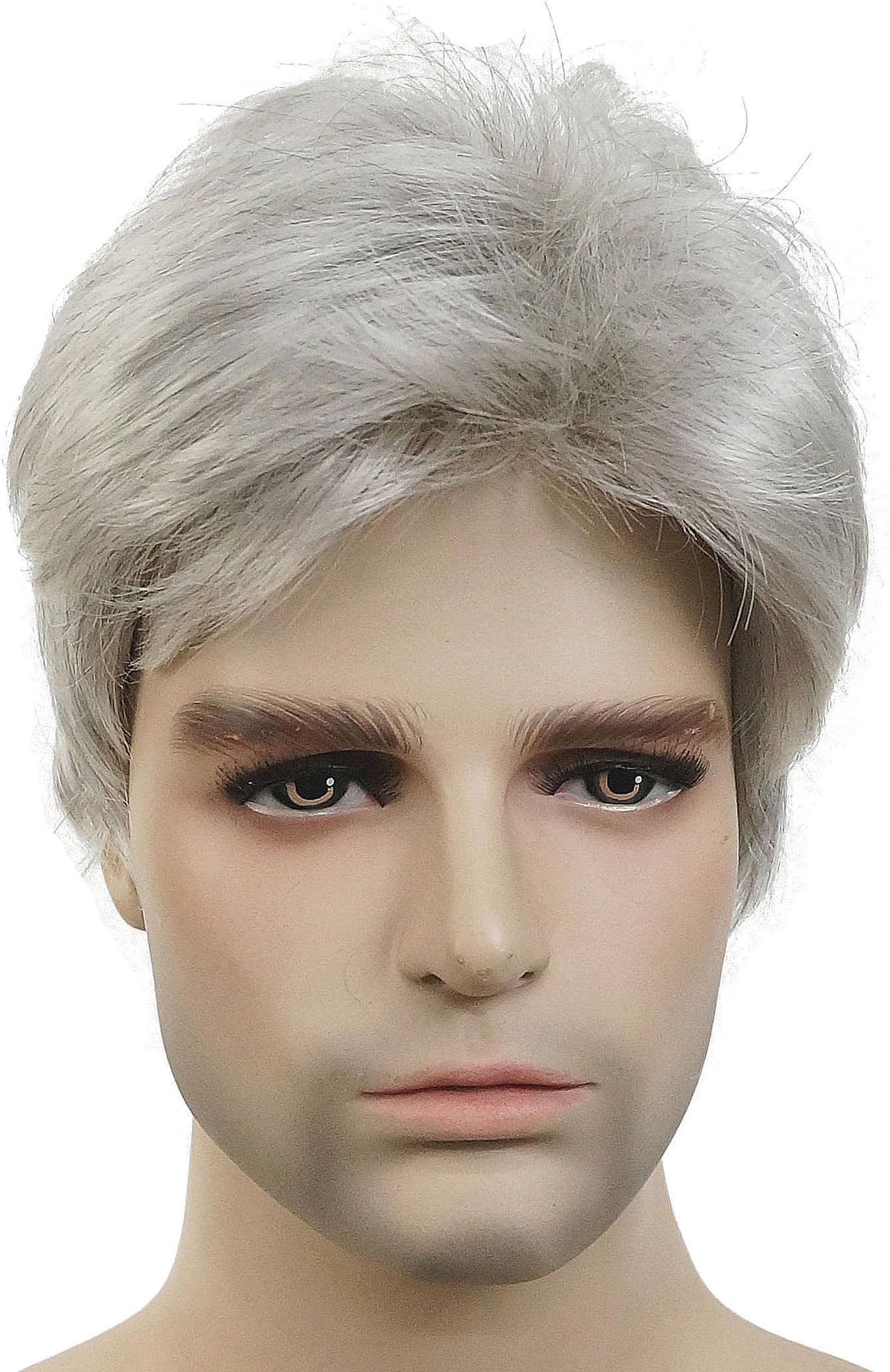 Lydell ( 51Silver Grey) - Men Wig Natural Short Straight Hair Synthetic Full Wigs ( 51Silver Grey)