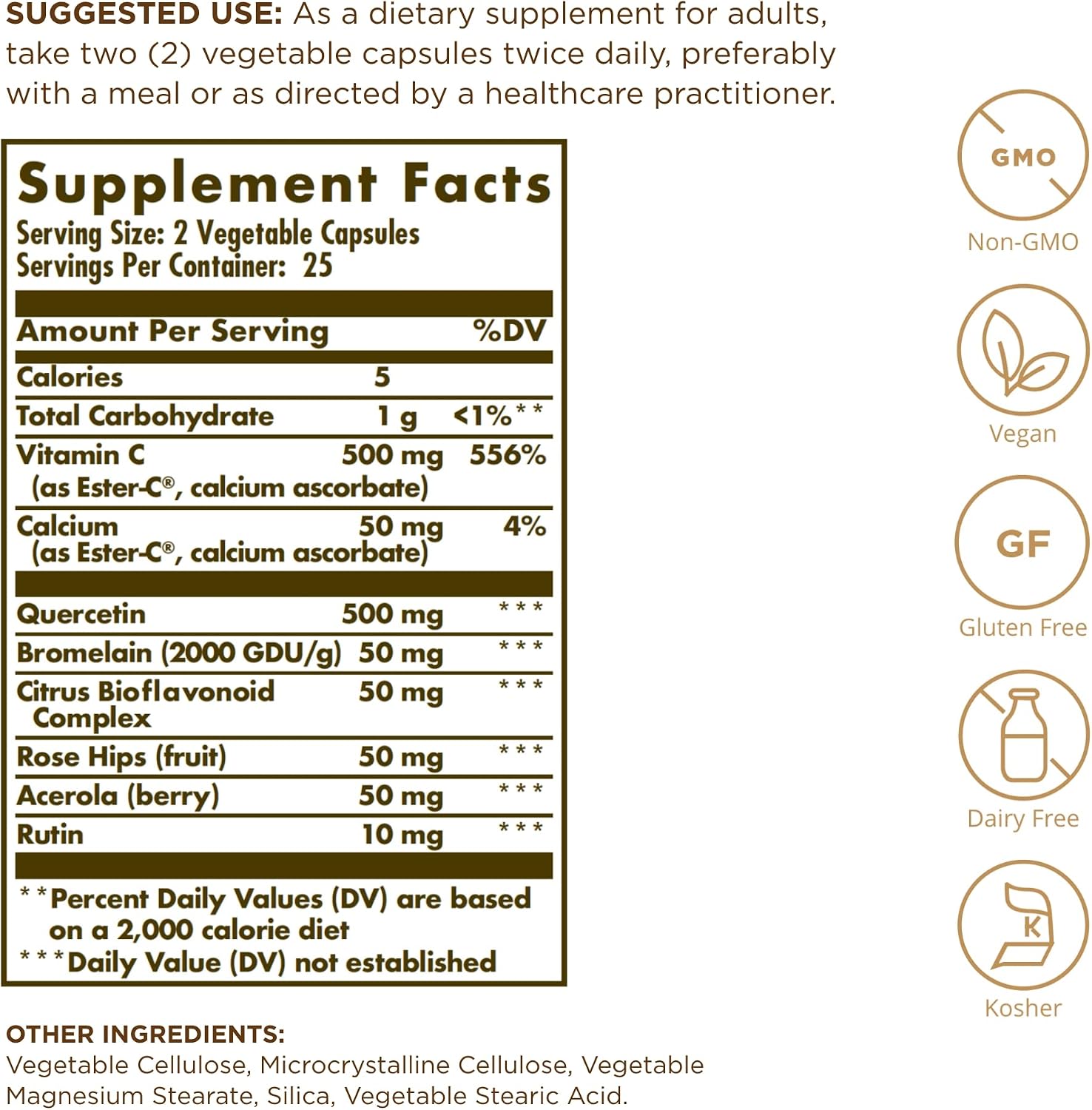 Solgar Quercetin Complex, Ester-C Plus - 50 Caps