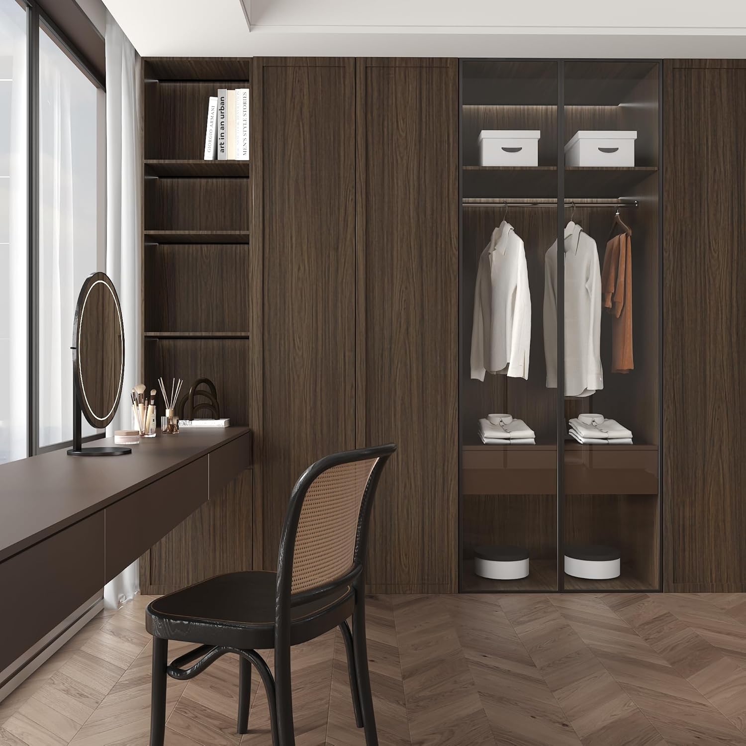 Walnut Wood Grain Contact Paper Peel and Stick Self Adhesive Wallpaper Dark Brown Wood Contact Paper for Furniture Countertops Bubble Free Design Thick Removable Waterproof Top Vinyl Wrap 31''x157''