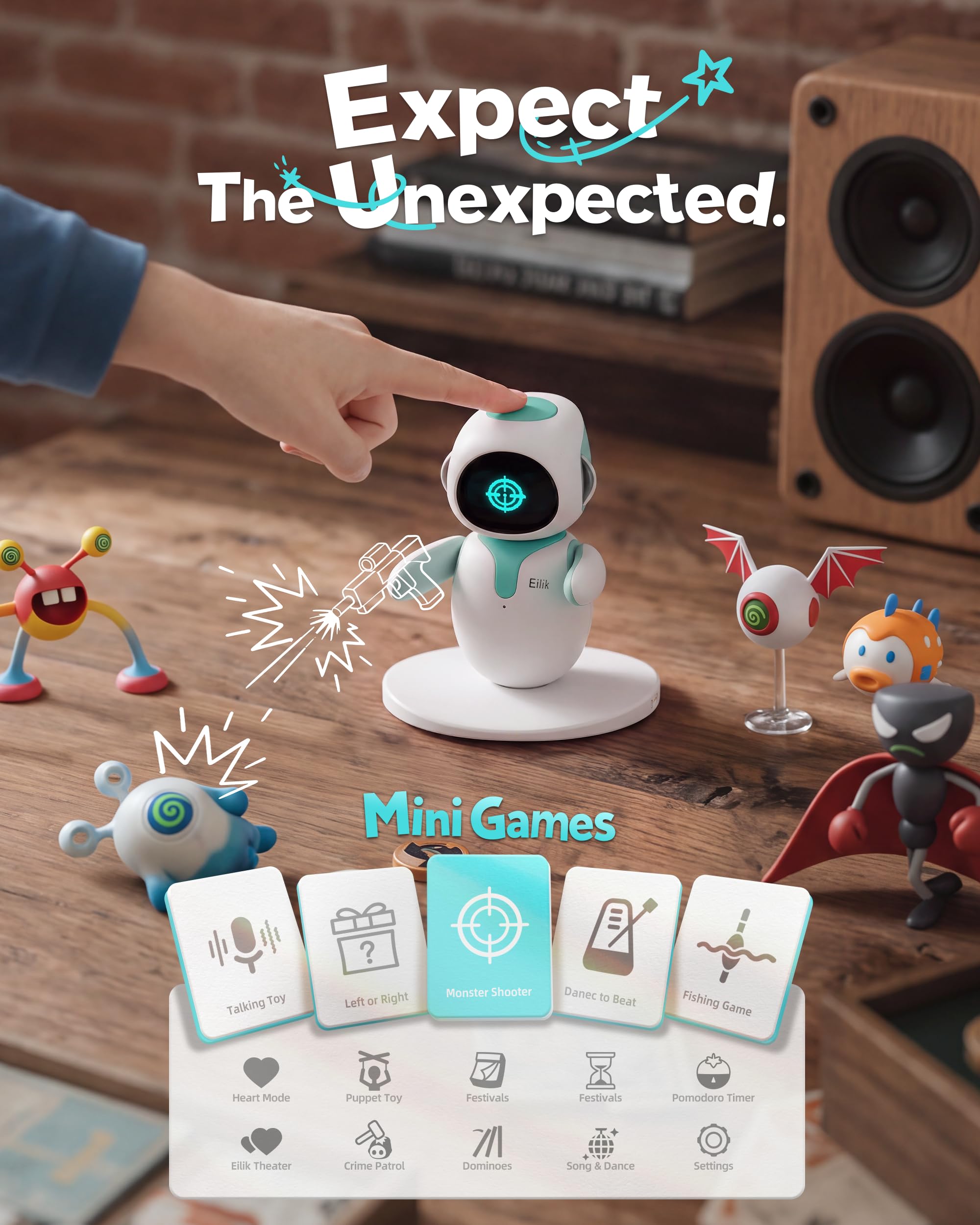 Eilik Akıllı Masaüstü Robotu | çocuklar ve yetişkinler için, duygu