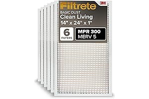 14x24x1 AC Furnace Air Filter, MERV 5: High Efficiency Capture