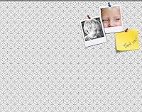 Vista 58 de PinPix Tablero de anuncios de corcho de 12 x 12 pulgadas. Este tablero decorativo enmarcado viene con diseño de círculos B W y un marco blanco