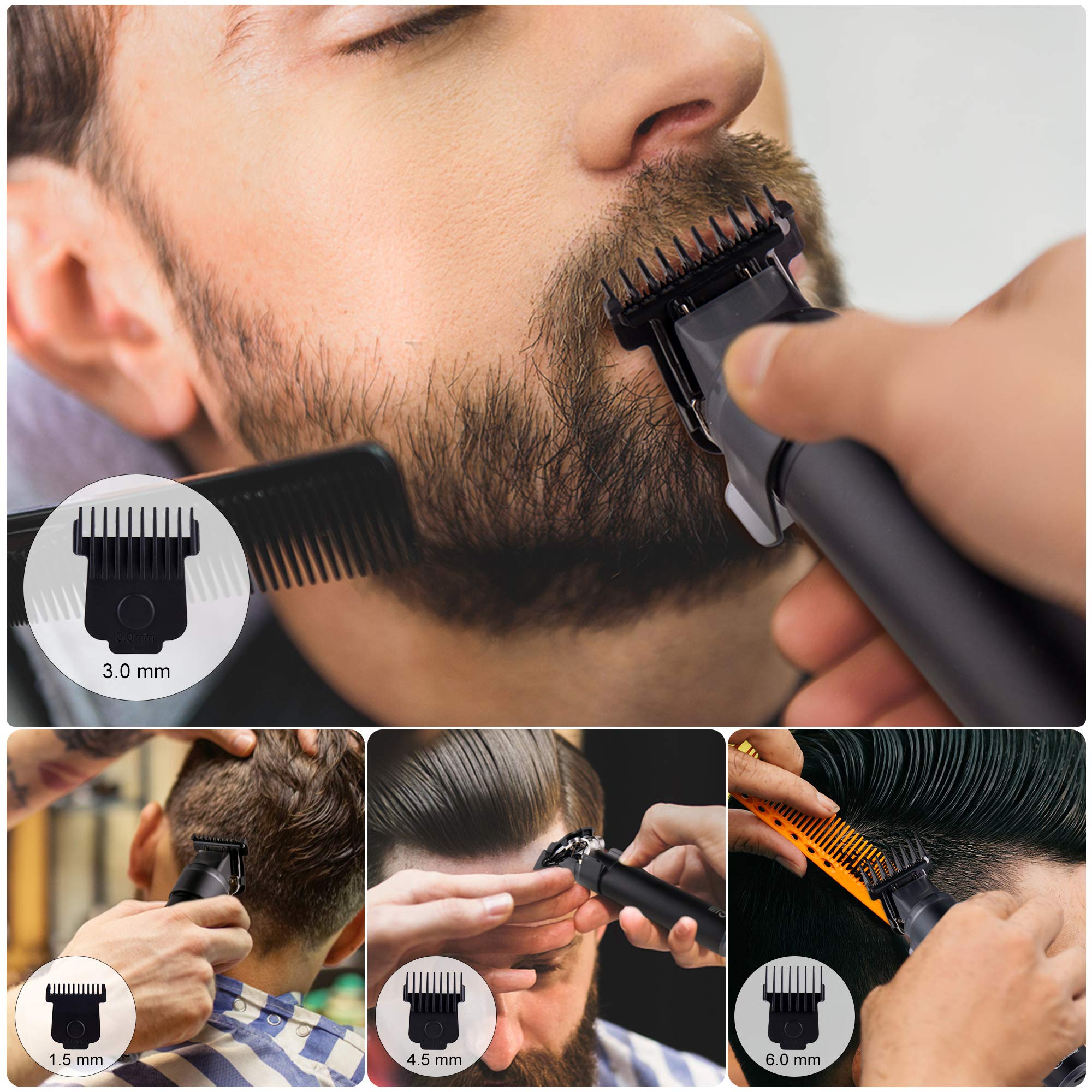 Hatteker Cortapelos Eléctrico Pro T Cuchilla Recortadora de Barba Hombre Maquina Cortar Pelo Profesional Cortapelos inalámbrico USB Recargacble