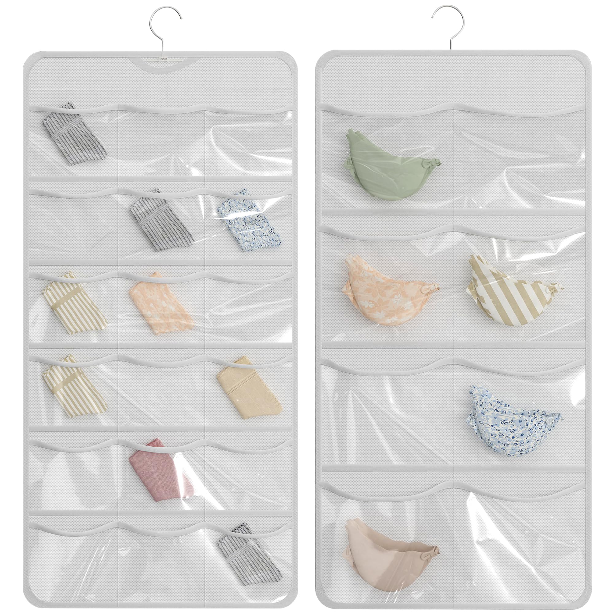 Hängender Organizer Mit 27 Taschen – Doppelseitig, Für Socken, Unterwäsche & Mehr, Platzsparend & Faltbar