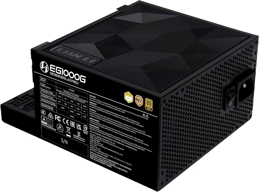 Fonte Lian Li Edge Gold 1000W 80 Plus Gold Preta Full Modular
