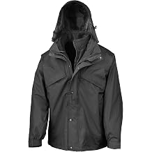 Result Mens 3 in 1 Zip and Clip StormDri Waterproof Windproof Jacket S Black
