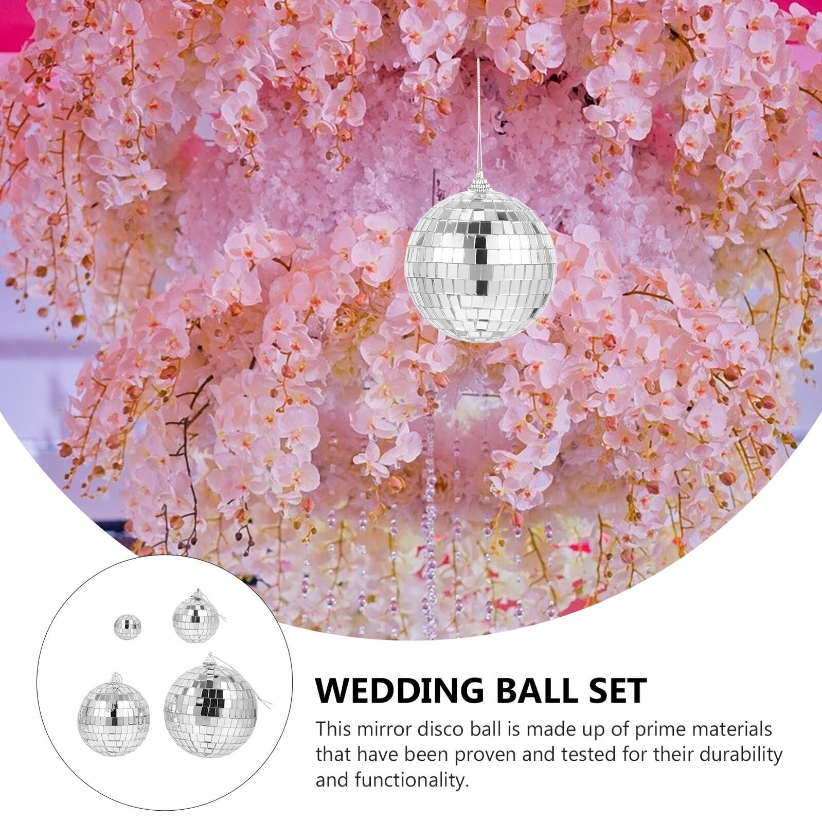 ifundom Lot de 40 Boules à Facettes en Verre Argentées Boucle Suspendue, Décoration Miroir pour Mariage et Fêtes, Reflet Lumineux et Design Classique