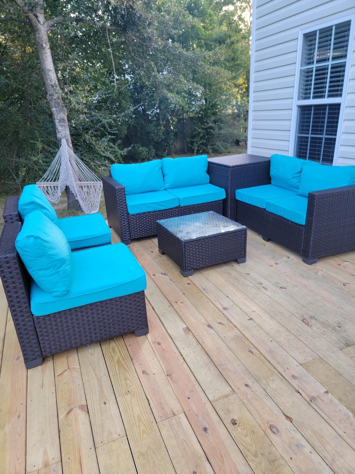 53/mo Finance Patio PE Wicker Furniture Set 6 Piece Outdoor Brown