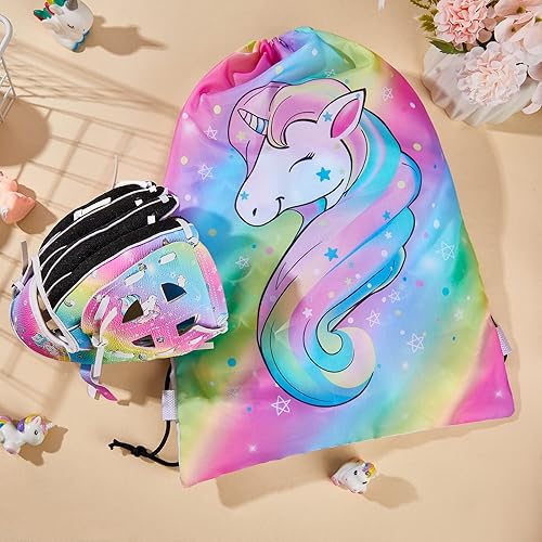 Miniatura 6 de FIODAY Guante de béisbol para niños, guantes de sóftbol de unicornio para niñas, guantes de béisbol con bolsa de cordón, guante de pelota para