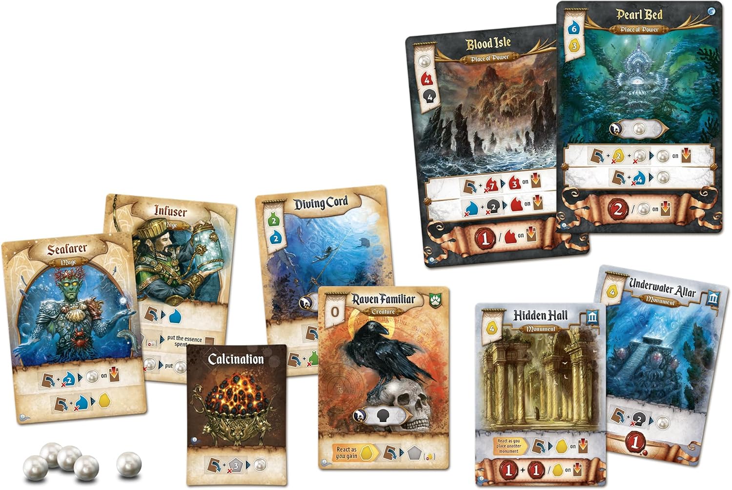Res Arcana Perlae Imperii Board Game EXPANSION - Unleash the Power of Pearls! Fantasy Adventure, Strategy Game for Kids & Adults, Ages 14+, 2-5 Players, 30-60 Min Playtime, Made by Sand Castle Games