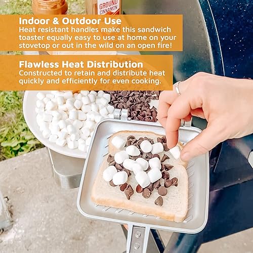 Miniatura 3 de Jean Patrique - Prensa para sándwiches de desayuno, máquina de quesos a la parrilla, prensa para panini, tostadora de sándwich, estufa antiadherente