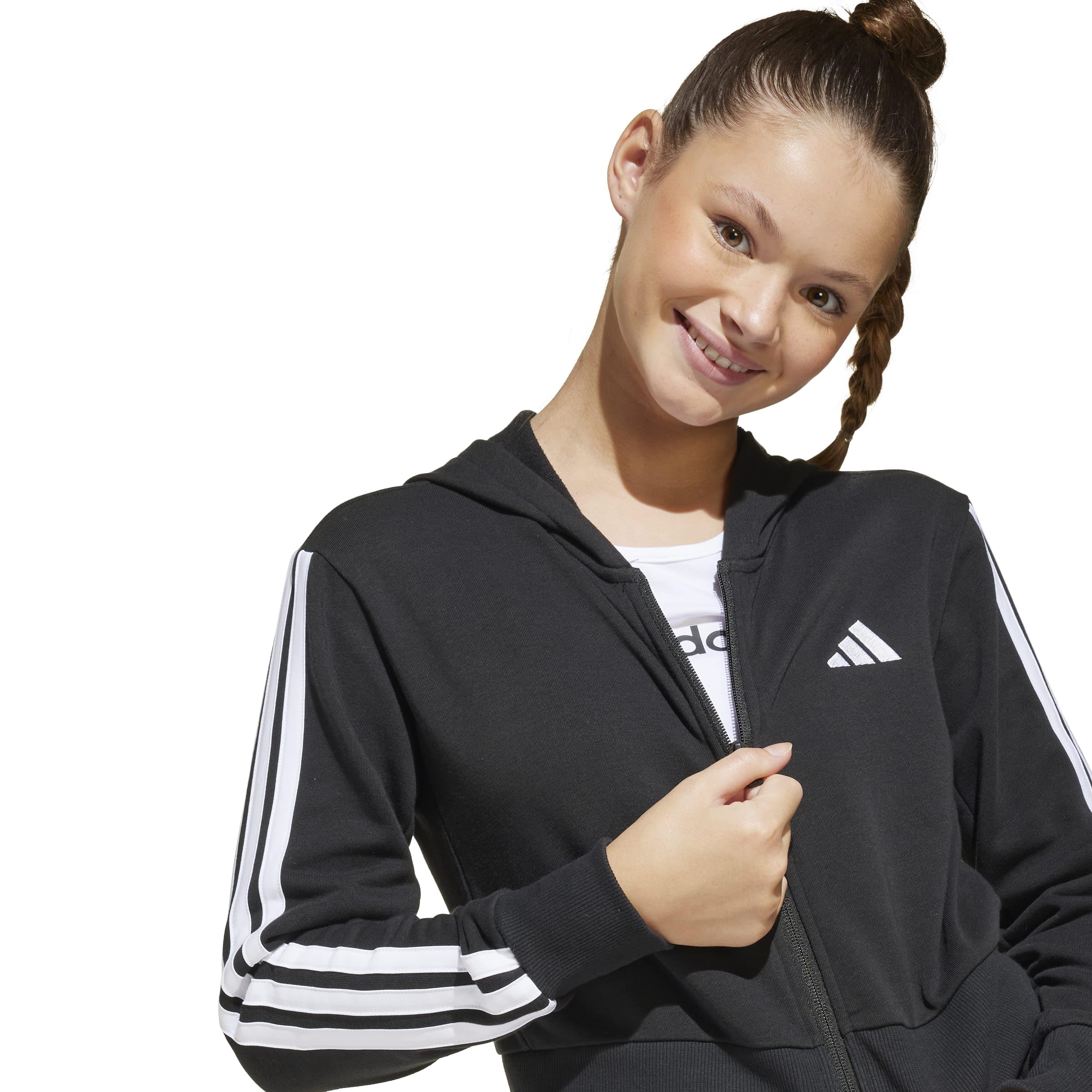 Adidas Mädchen Essentials Full Zip Crop Hoodie