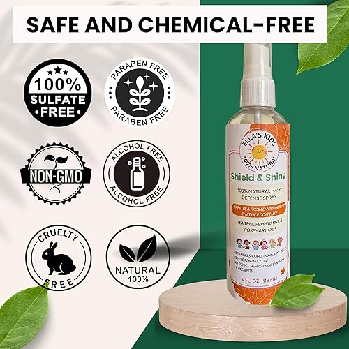 Miniatura 5 de Spray de Aceite Capilar Natural para Prevención y Repelente de Piojos para el Cabello de Niños Hecho con Aceites Esenciales, Desenreda y