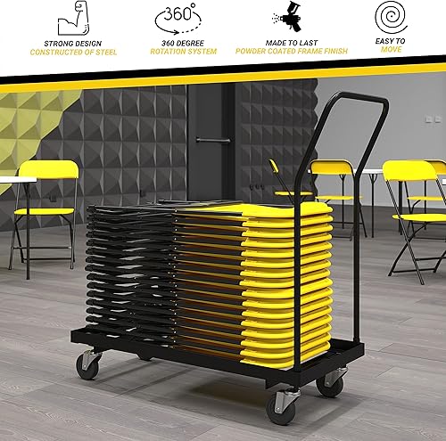 Vista 14 de Black Folding Table Dolly for Round Folding Tables or 4-6 FT. Rectangular Folding Tables